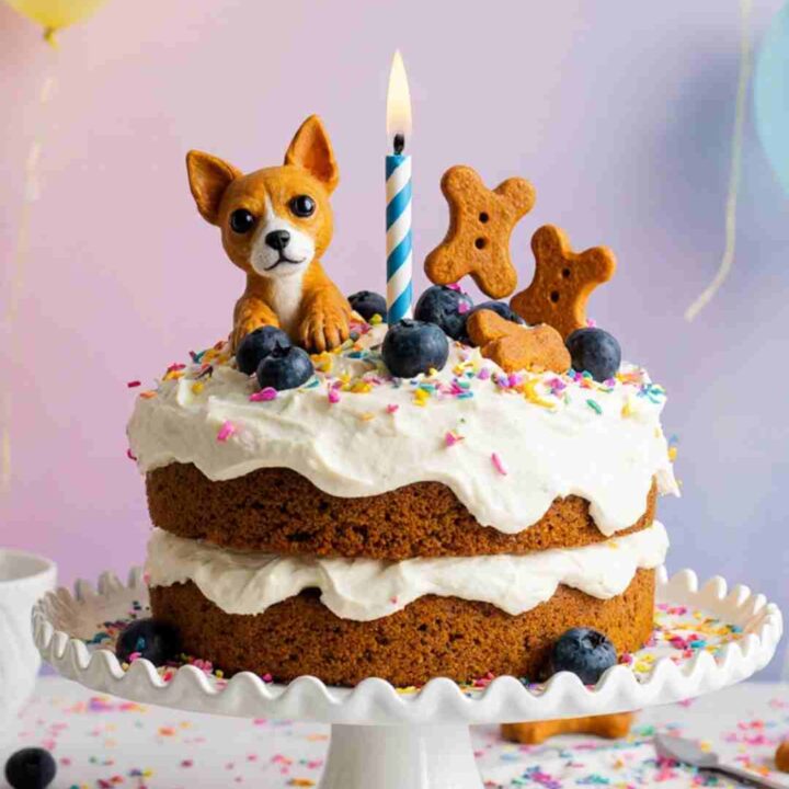 Dog Birthday Cake with Yogurt Frosting