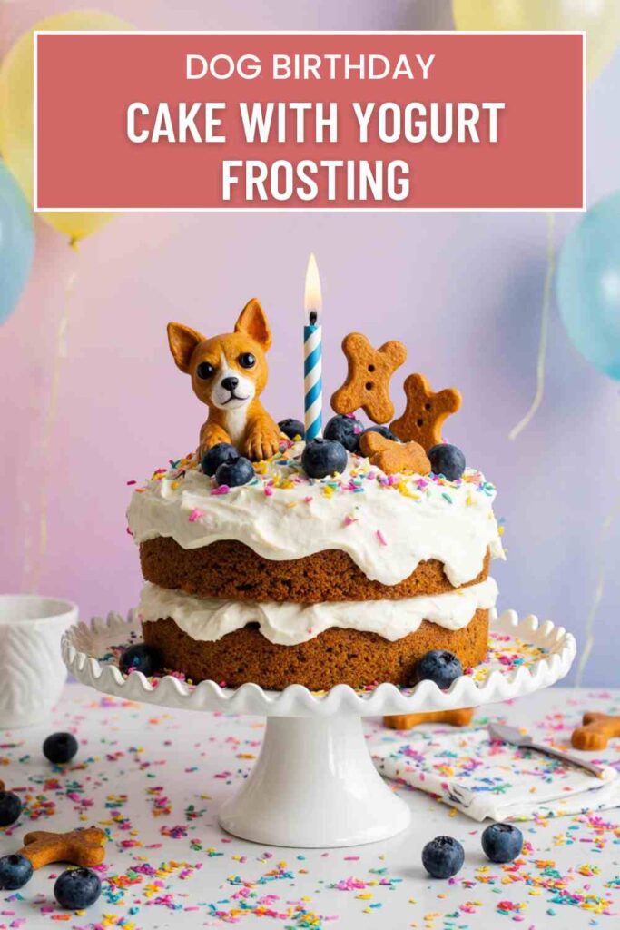 Dog Birthday Cake with Yogurt Frosting