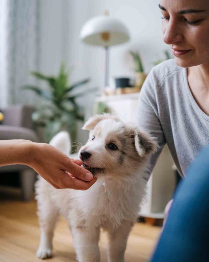 stop puppy biting at night