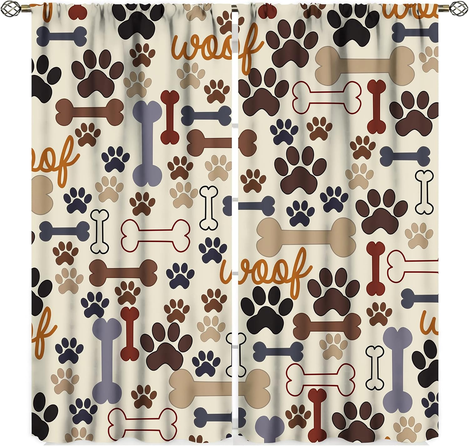 Paw-Print Blackout Nursery Curtains (Baby & Pet Safe)