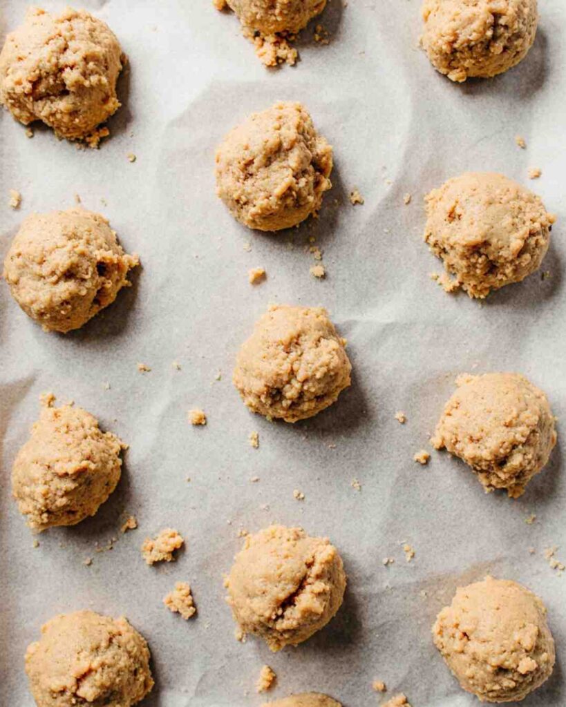 Scoop small portions onto a baking sheet.